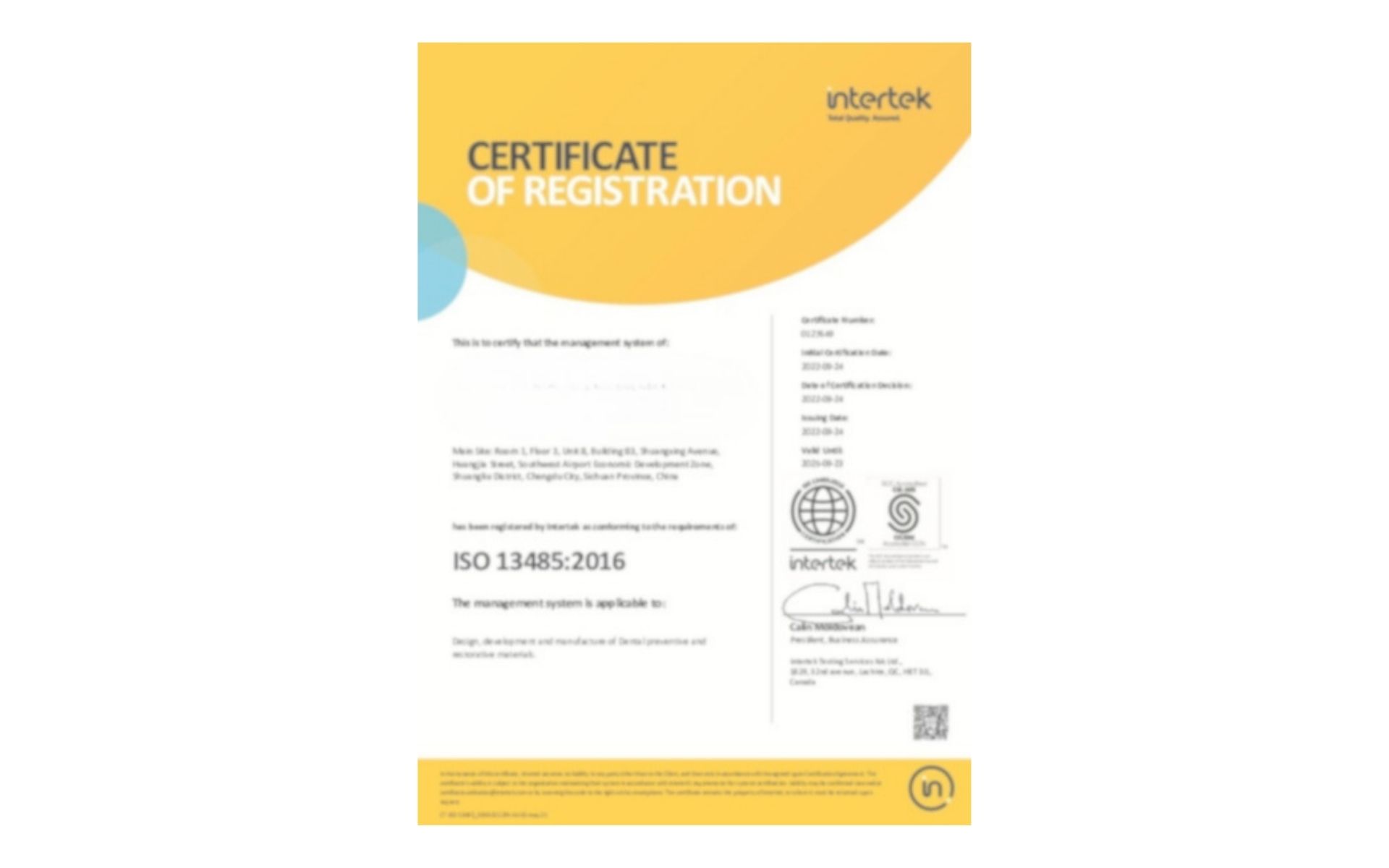 Product documentation and certificates