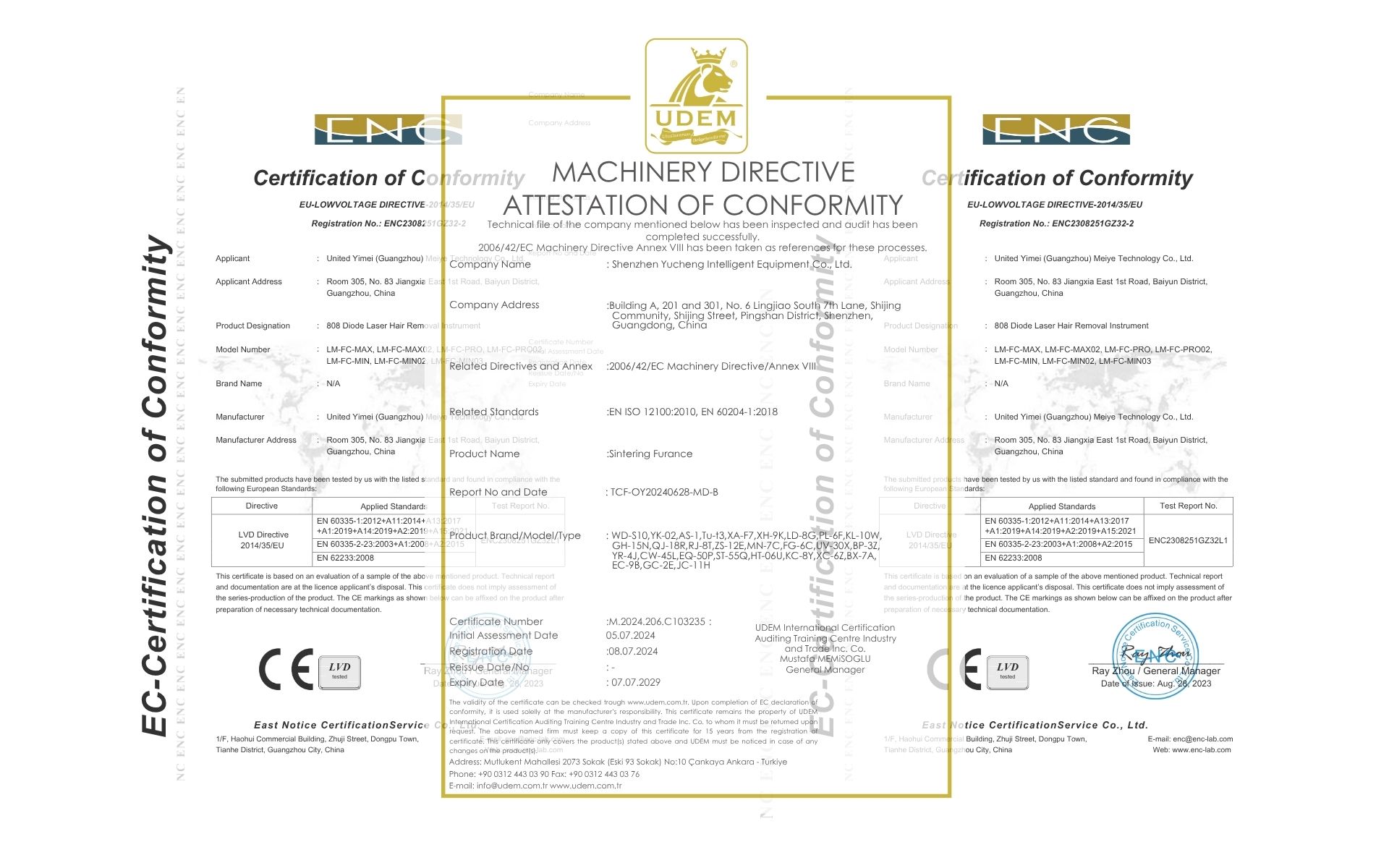 Product documentation and certificates