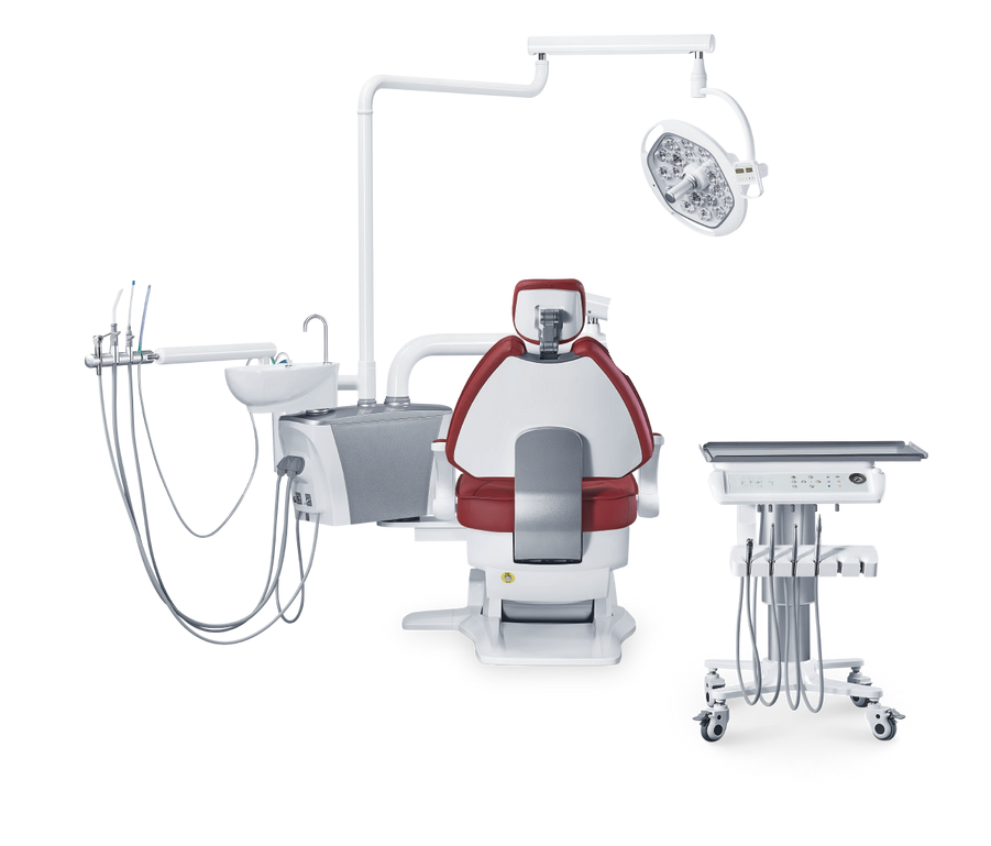 Dental chair front view for clinic equipment planning